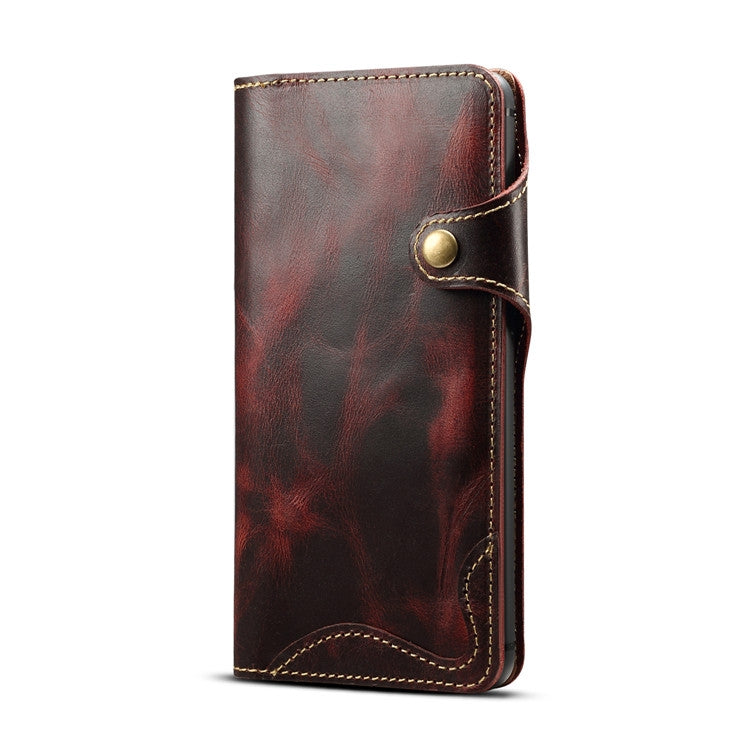 Denior Oil Wax Cowhide Magnetic Button Horizontal Flip Leather Case with Card Slots & Wallet, For Galaxy Note9, For Huawei Mate 20, For Huawei Mate 20 Pro, For Galaxy S10, For Galaxy S10e, For Galaxy S10 Plus