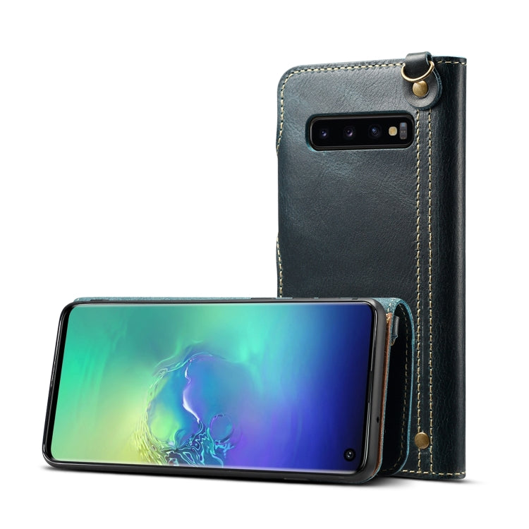 Denior Oil Wax Cowhide Magnetic Button Horizontal Flip Leather Case with Card Slots & Wallet, For Galaxy Note9, For Huawei Mate 20, For Huawei Mate 20 Pro, For Galaxy S10, For Galaxy S10e, For Galaxy S10 Plus
