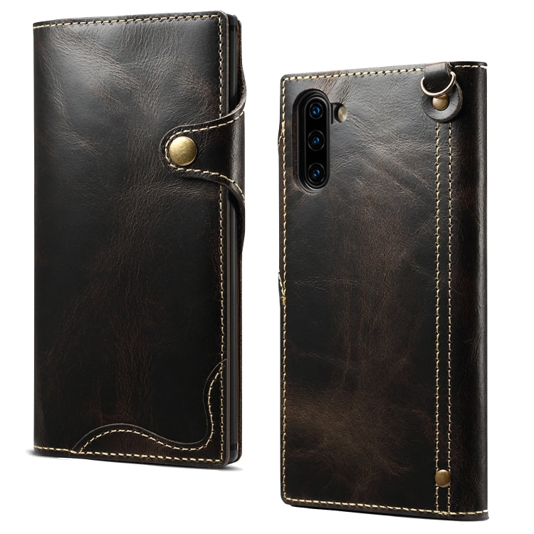 Denior Oil Wax Cowhide Magnetic Button Horizontal Flip Leather Case with Card Slots & Wallet, For Galaxy Note9, For Huawei Mate 20, For Huawei Mate 20 Pro, For Galaxy S10, For Galaxy S10e, For Galaxy S10 Plus