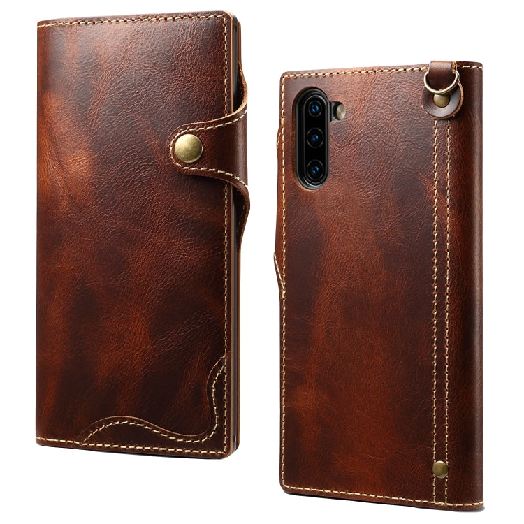 Denior Oil Wax Cowhide Magnetic Button Horizontal Flip Leather Case with Card Slots & Wallet, For Galaxy Note9, For Huawei Mate 20, For Huawei Mate 20 Pro, For Galaxy S10, For Galaxy S10e, For Galaxy S10 Plus