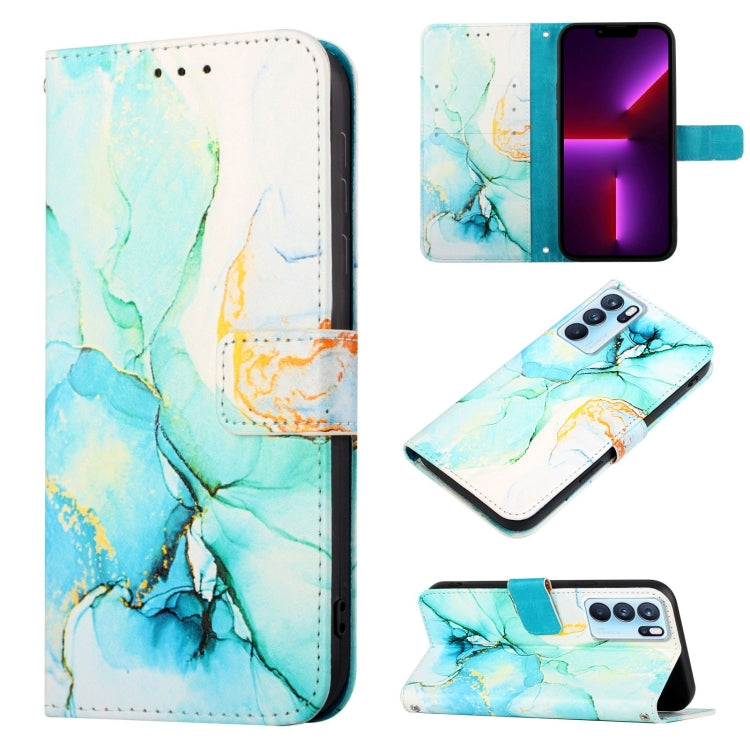 PT003 Marble Pattern Flip Leather Phone Case, For OPPO Reno6 Pro 5G