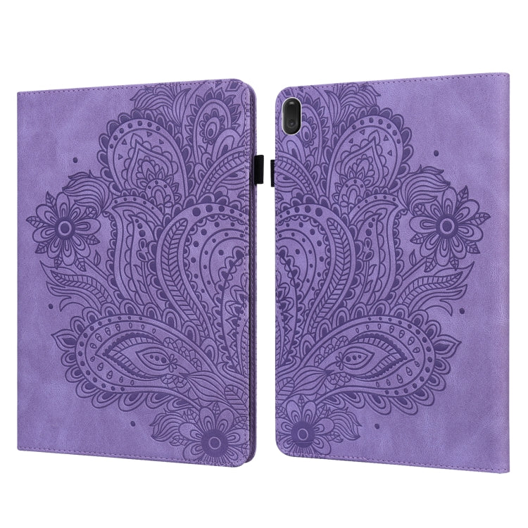Peacock Embossed Pattern TPU + PU Leather Tablet Case, For Lenovo Tab E10 TB-X104F