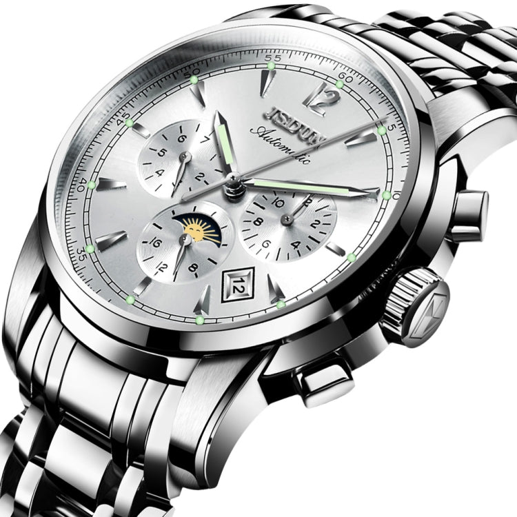 JIN SHI DUN 8750 Men Fashion Waterproof Luminous Mechanical Watch