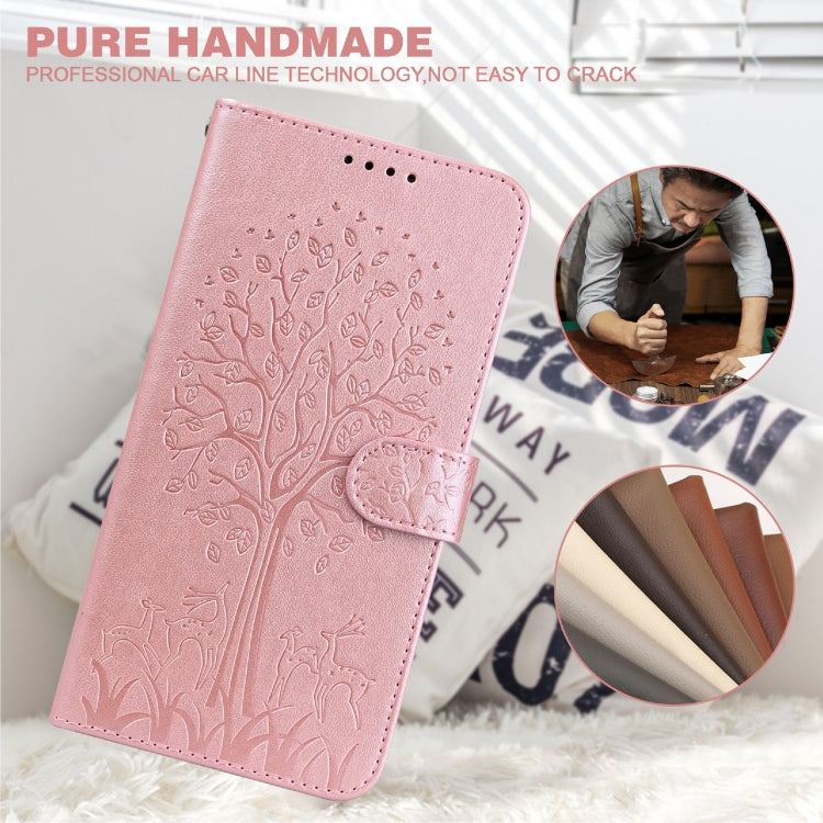 Tree & Deer Pattern Pressed Printing Horizontal Flip Leather Phone Case, For iPhone XS Max, For iPhone 7 / 8 / SE 2020 / SE 2022, For iPhone 11, For iPhone 11 Pro