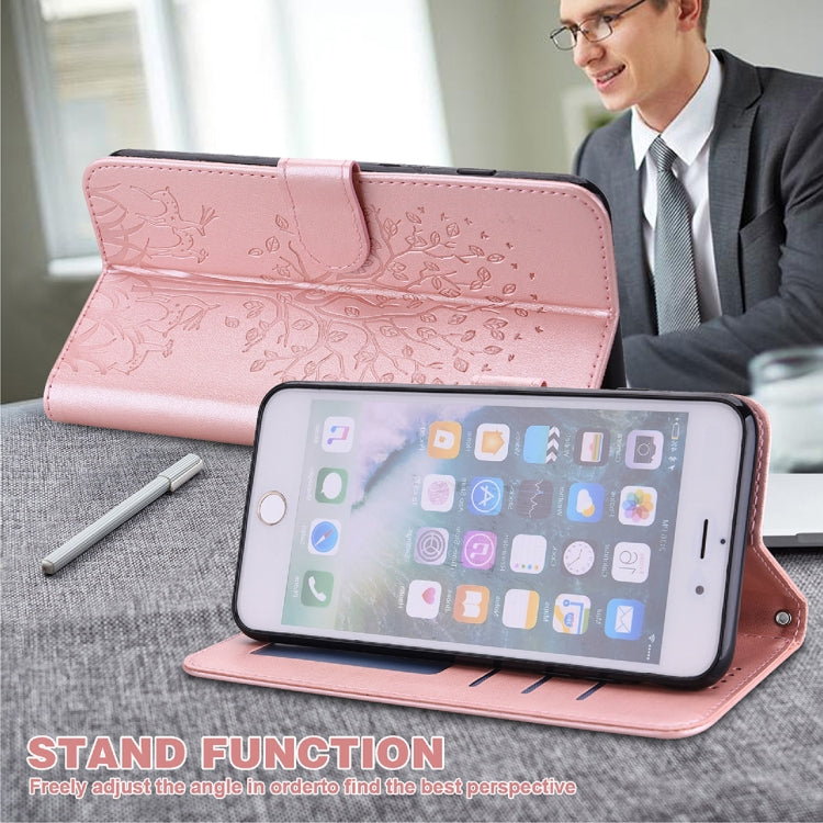 Tree & Deer Pattern Pressed Printing Horizontal Flip Leather Phone Case, For iPhone 11 Pro Max, For iPhone 12 / 12 Pro, For iPhone 12 Pro Max / 13 Pro Max, For iPhone 12 mini / 13 mini