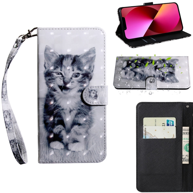 3D Painting Pattern Coloured Drawing Leather Phone Case, For iPhone 13, For iPhone 13 mini