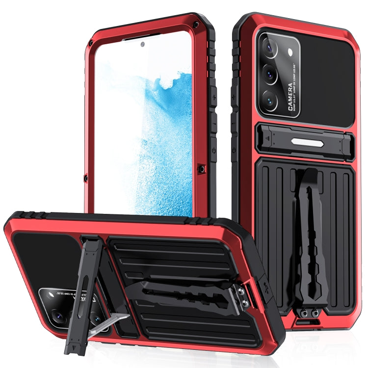 Triple-proof Armor Phone Case with Holder, For Samsung Galaxy S22+ 5G, For Samsung Galaxy S22 5G