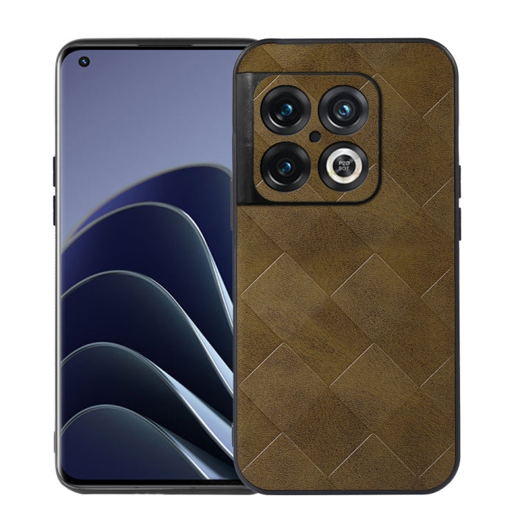 Weave Plaid PU Phone Case, For OnePlus 10 Pro 5G, For OnePlus Nord CE 2 5G