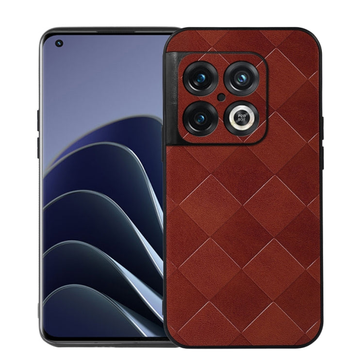 Weave Plaid PU Phone Case, For OnePlus 10 Pro 5G, For OnePlus Nord CE 2 5G