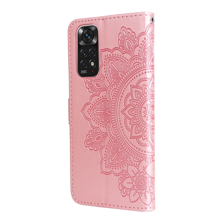 7-petal Flowers Embossing Pattern Horizontal Flip Leather Case, For Xiaomi Redmi Note 11 4G(Global), For Xiaomi Redmi Note 11 Pro 4G, For OPPO Realme 9i / A36 4G / A76 4G(Global), For OPPO Realme 9 Pro+