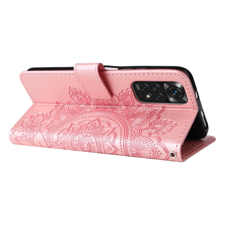 7-petal Flowers Embossing Pattern Horizontal Flip Leather Case, For Xiaomi Redmi Note 11 4G(Global), For Xiaomi Redmi Note 11 Pro 4G, For OPPO Realme 9i / A36 4G / A76 4G(Global), For OPPO Realme 9 Pro+