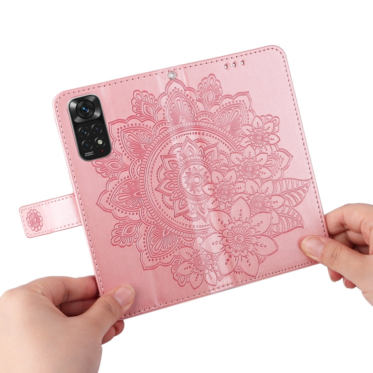 7-petal Flowers Embossing Pattern Horizontal Flip Leather Case, For Xiaomi Redmi Note 11 4G(Global), For Xiaomi Redmi Note 11 Pro 4G, For OPPO Realme 9i / A36 4G / A76 4G(Global), For OPPO Realme 9 Pro+