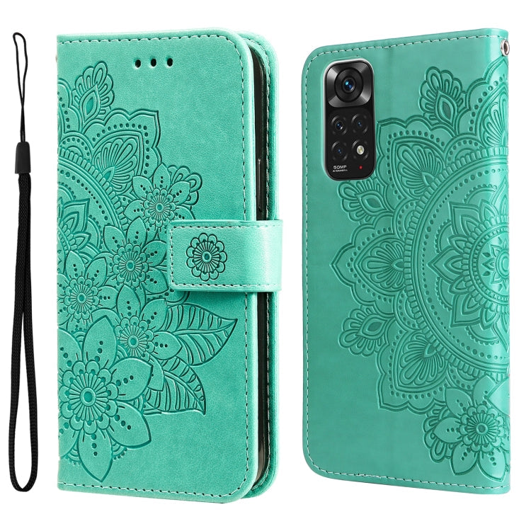 7-petal Flowers Embossing Pattern Horizontal Flip Leather Case, For Xiaomi Redmi Note 11 4G(Global), For Xiaomi Redmi Note 11 Pro 4G, For OPPO Realme 9i / A36 4G / A76 4G(Global), For OPPO Realme 9 Pro+