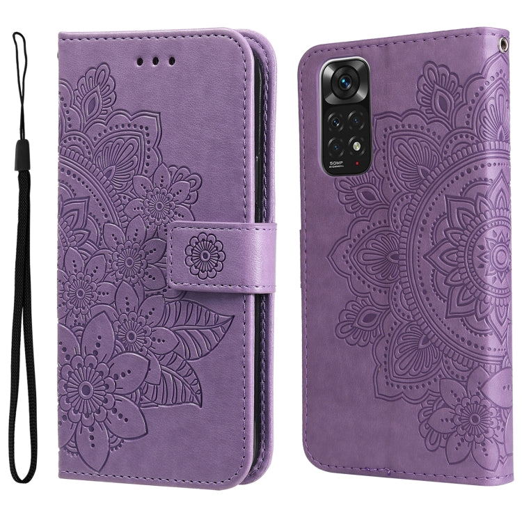 7-petal Flowers Embossing Pattern Horizontal Flip Leather Case, For Xiaomi Redmi Note 11 4G(Global), For Xiaomi Redmi Note 11 Pro 4G, For OPPO Realme 9i / A36 4G / A76 4G(Global), For OPPO Realme 9 Pro+