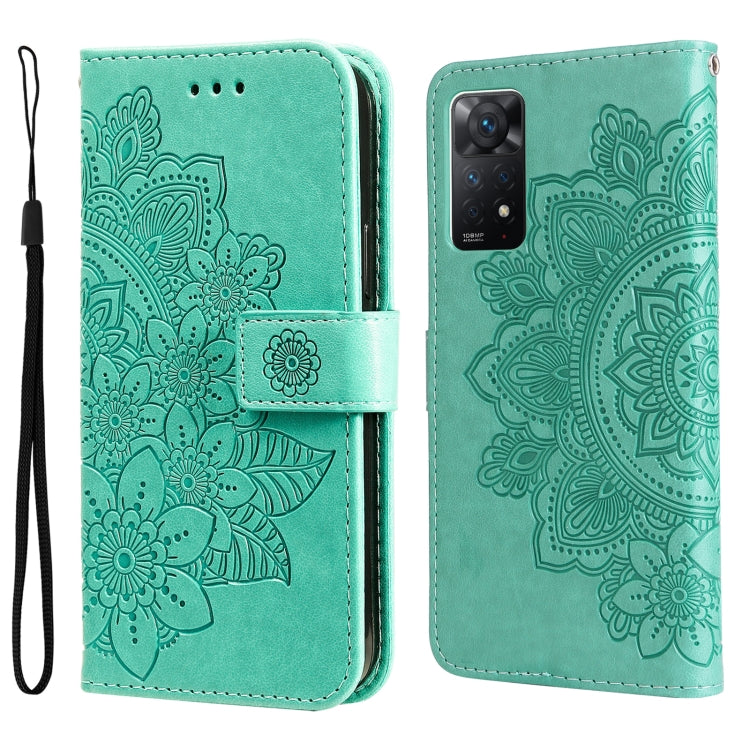 7-petal Flowers Embossing Pattern Horizontal Flip Leather Case, For Xiaomi Redmi Note 11 4G(Global), For Xiaomi Redmi Note 11 Pro 4G, For OPPO Realme 9i / A36 4G / A76 4G(Global), For OPPO Realme 9 Pro+