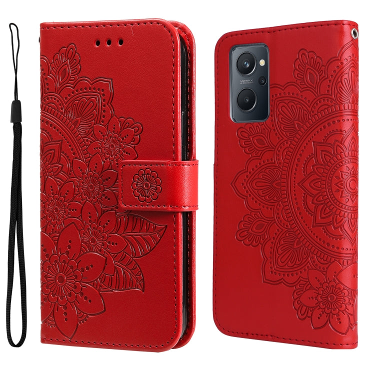 7-petal Flowers Embossing Pattern Horizontal Flip Leather Case, For Xiaomi Redmi Note 11 4G(Global), For Xiaomi Redmi Note 11 Pro 4G, For OPPO Realme 9i / A36 4G / A76 4G(Global), For OPPO Realme 9 Pro+