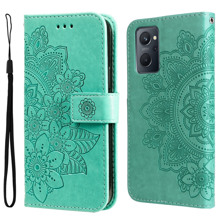 7-petal Flowers Embossing Pattern Horizontal Flip Leather Case, For Xiaomi Redmi Note 11 4G(Global), For Xiaomi Redmi Note 11 Pro 4G, For OPPO Realme 9i / A36 4G / A76 4G(Global), For OPPO Realme 9 Pro+