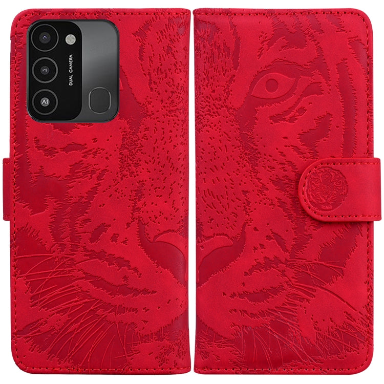 Tiger Embossing Pattern Horizontal Flip Leather Phone Case, For Tecno Spark Go 2022 / Spark 8C