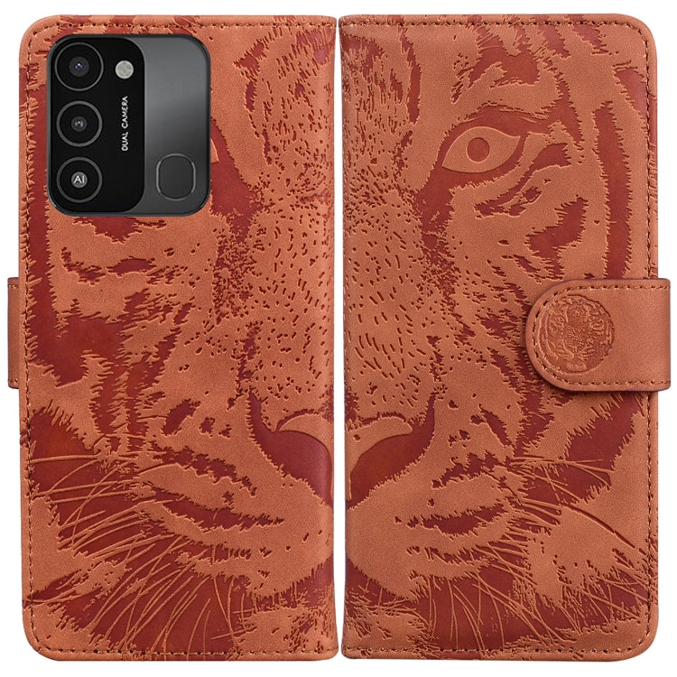 Tiger Embossing Pattern Horizontal Flip Leather Phone Case, For Tecno Spark Go 2022 / Spark 8C