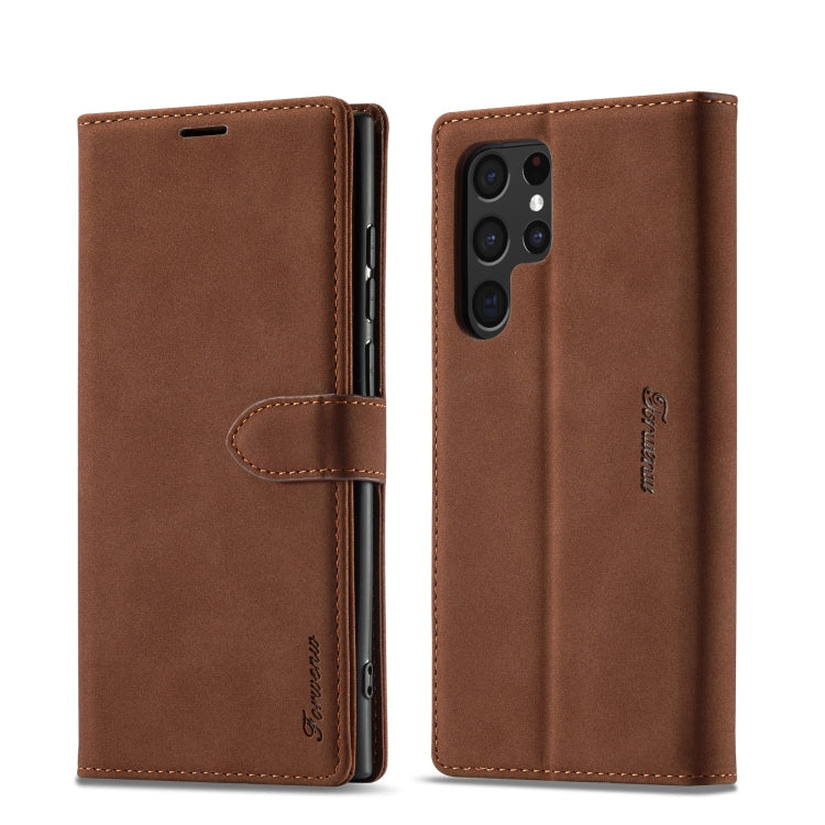 Forwenw F1 Series Matte Strong Magnetism Leather Phone Case, For Samsung Galaxy S22 Ultra 5G, For Samsung Galaxy S22 5G, For Samsung Galaxy S22+ 5G