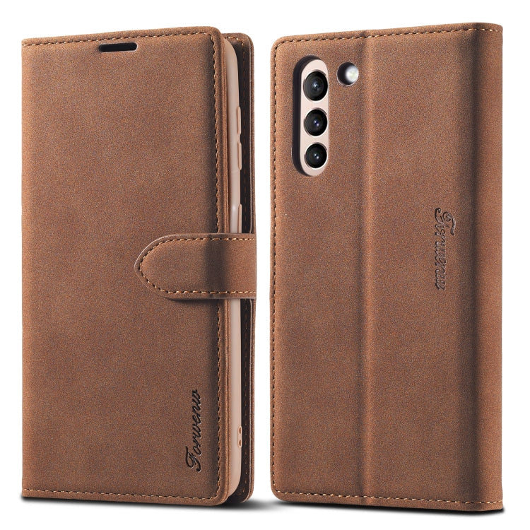 Forwenw F1 Series Matte Strong Magnetism Leather Phone Case, For Samsung Galaxy S22 Ultra 5G, For Samsung Galaxy S22 5G, For Samsung Galaxy S22+ 5G