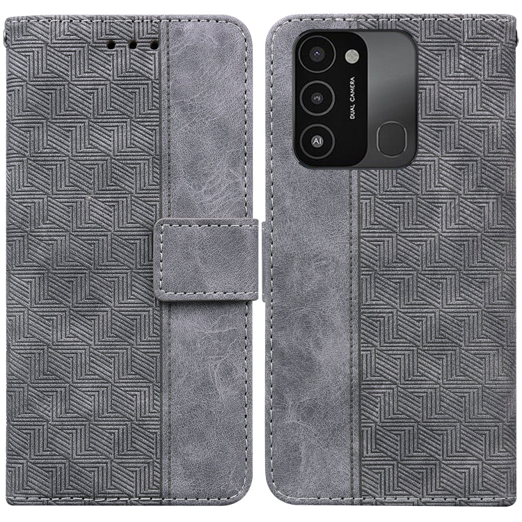 Geometric Embossed Leather Phone Case, For Tecno Spark Go 2022 / Spark 8C