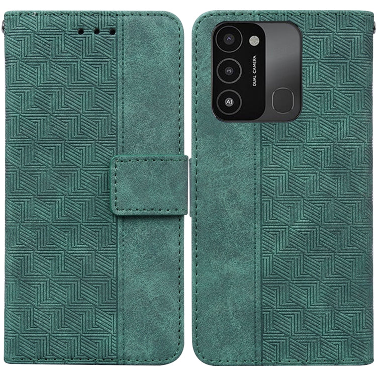 Geometric Embossed Leather Phone Case, For Tecno Spark Go 2022 / Spark 8C