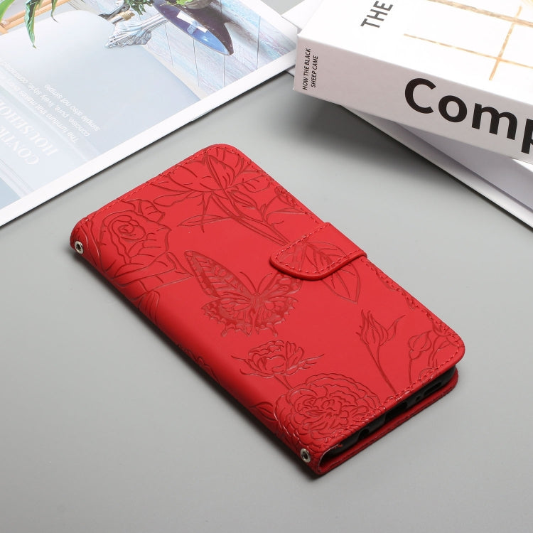 Skin Feel Butterfly Peony Embossed Leather Phone Case, For iPhone 11 Pro Max, For iPhone 12, For iPhone 12 mini, For iPhone 12 Pro