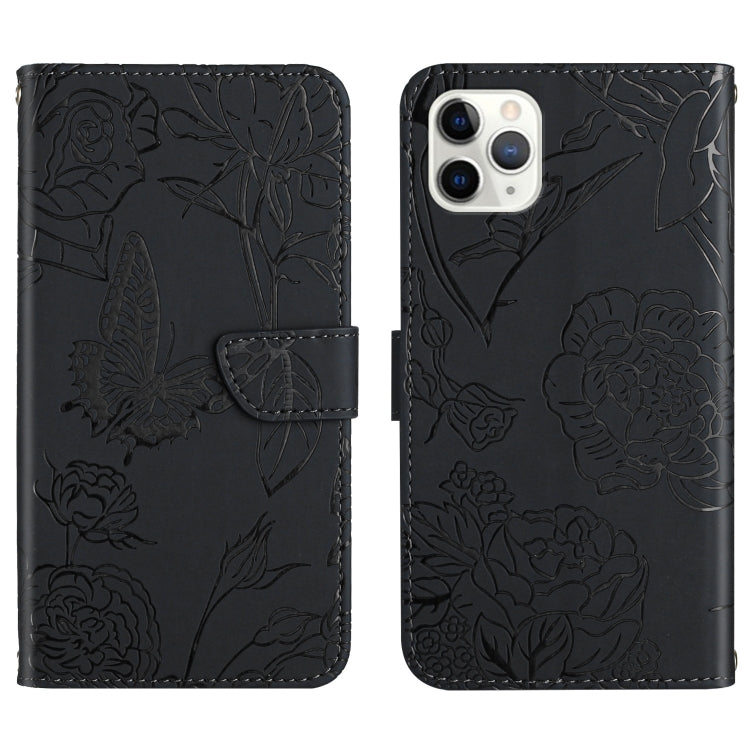 Skin Feel Butterfly Peony Embossed Leather Phone Case, For iPhone 12 Pro Max, For iPhone 13, For iPhone 13 mini, For iPhone 13 Pro