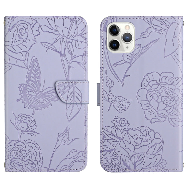 Skin Feel Butterfly Peony Embossed Leather Phone Case, For iPhone 12 Pro Max, For iPhone 13, For iPhone 13 mini, For iPhone 13 Pro