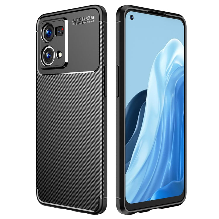 Carbon Fiber Texture Shockproof TPU Phone Case, For OPPO Reno7 4G Global