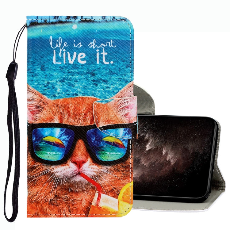 3D Colored Drawing Leather Phone Case, For vivo Y21