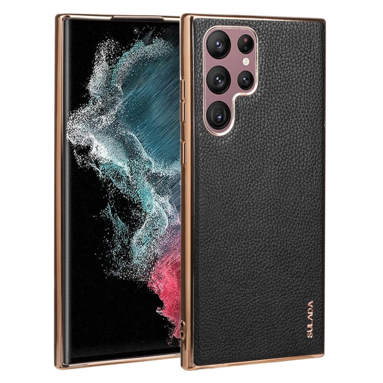 SULADA Shockproof TPU + Handmade Leather Phone Case, For Samsung Galaxy S22 5G, For Samsung Galaxy S22 Ultra 5G, For Samsung Galaxy S22+ 5G