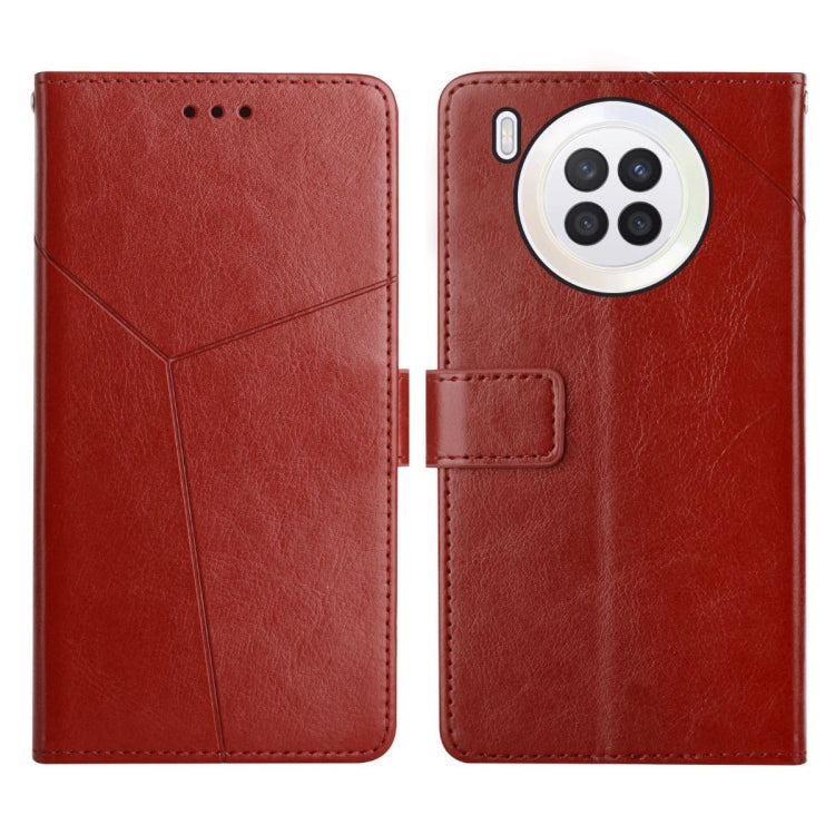 Y Stitching Horizontal Flip Leather Phone Case, For Huawei nova 8i
