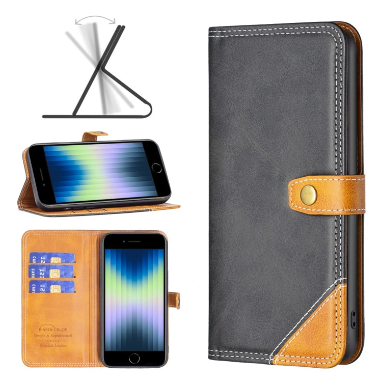 Color Matching Double Sewing Thread Leather Case, For iPhone SE 2022 / 2020 / 7 / 8, For iPhone 7 Plus / 8 Plus