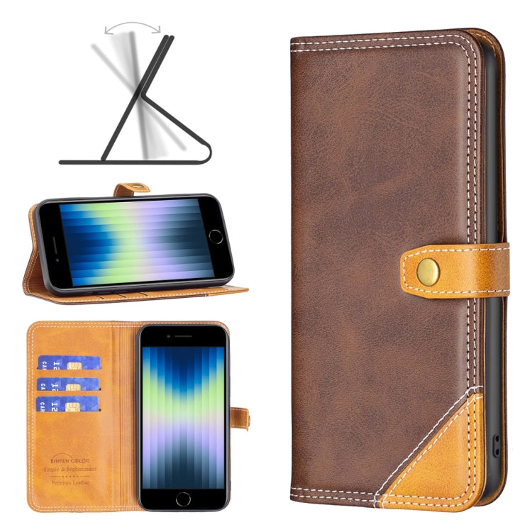 Color Matching Double Sewing Thread Leather Case, For iPhone SE 2022 / 2020 / 7 / 8, For iPhone 7 Plus / 8 Plus