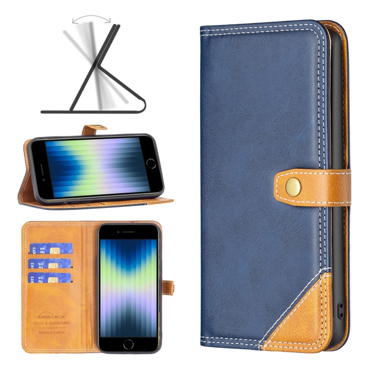 Color Matching Double Sewing Thread Leather Case, For iPhone SE 2022 / 2020 / 7 / 8, For iPhone 7 Plus / 8 Plus