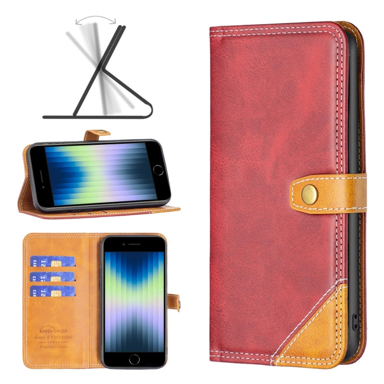 Color Matching Double Sewing Thread Leather Case, For iPhone SE 2022 / 2020 / 7 / 8, For iPhone 7 Plus / 8 Plus