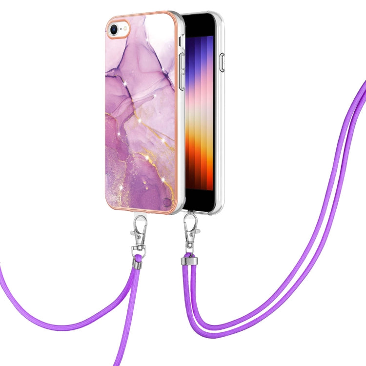 Electroplating Marble Pattern TPU Phone Case with Lanyard, For iPhone SE 2022 / SE 2020 / 8 / 7, For Motorola Moto G Stylus 2022, For Nokia G20 / G10, For Nokia G21 / G11