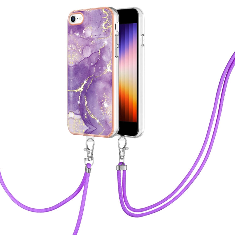 Electroplating Marble Pattern TPU Phone Case with Lanyard, For iPhone SE 2022 / SE 2020 / 8 / 7, For Motorola Moto G Stylus 2022, For Nokia G20 / G10, For Nokia G21 / G11