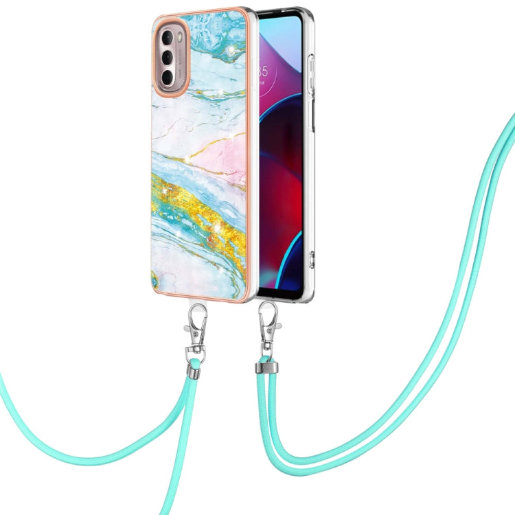 Electroplating Marble Pattern TPU Phone Case with Lanyard, For iPhone SE 2022 / SE 2020 / 8 / 7, For Motorola Moto G Stylus 2022, For Nokia G20 / G10, For Nokia G21 / G11