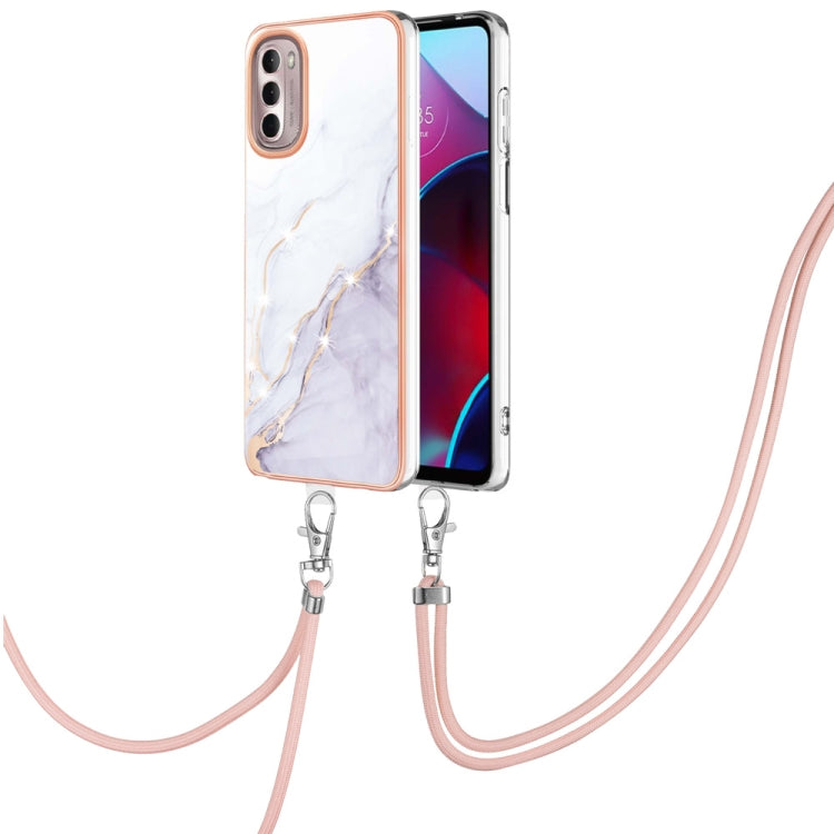 Electroplating Marble Pattern TPU Phone Case with Lanyard, For iPhone SE 2022 / SE 2020 / 8 / 7, For Motorola Moto G Stylus 2022, For Nokia G20 / G10, For Nokia G21 / G11