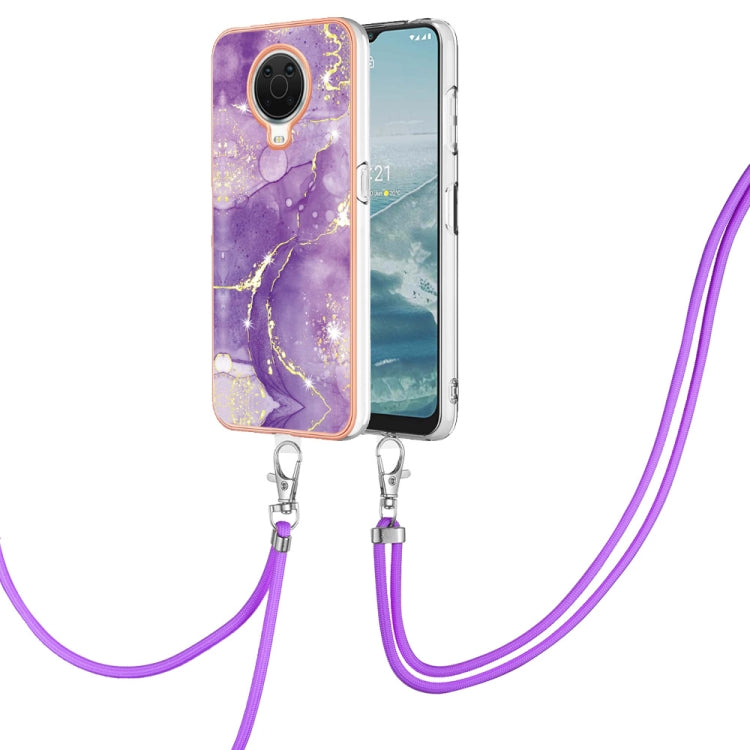 Electroplating Marble Pattern TPU Phone Case with Lanyard, For iPhone SE 2022 / SE 2020 / 8 / 7, For Motorola Moto G Stylus 2022, For Nokia G20 / G10, For Nokia G21 / G11