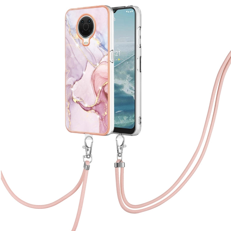 Electroplating Marble Pattern TPU Phone Case with Lanyard, For iPhone SE 2022 / SE 2020 / 8 / 7, For Motorola Moto G Stylus 2022, For Nokia G20 / G10, For Nokia G21 / G11