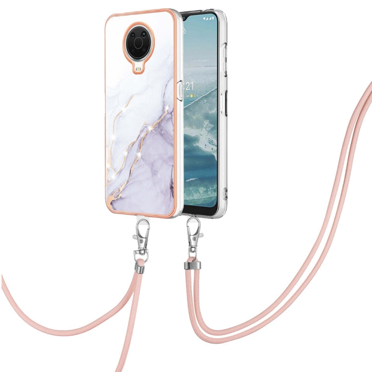 Electroplating Marble Pattern TPU Phone Case with Lanyard, For iPhone SE 2022 / SE 2020 / 8 / 7, For Motorola Moto G Stylus 2022, For Nokia G20 / G10, For Nokia G21 / G11