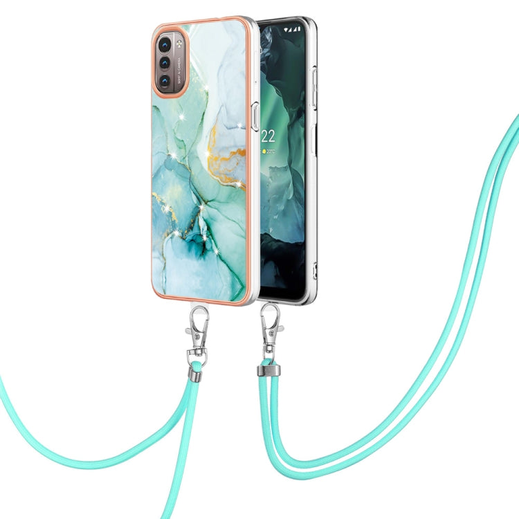 Electroplating Marble Pattern TPU Phone Case with Lanyard, For iPhone SE 2022 / SE 2020 / 8 / 7, For Motorola Moto G Stylus 2022, For Nokia G20 / G10, For Nokia G21 / G11