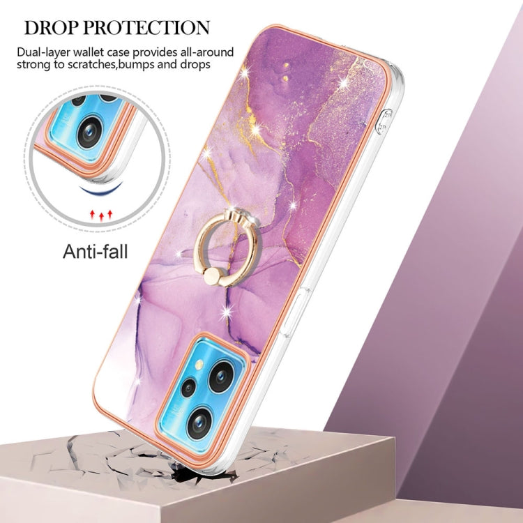 Electroplating Marble Pattern TPU Phone Case with Ring, For OPPO Realme 9 Pro+ 5G, For OPPO Realme 9 Pro 5G, For OPPO Realme 9i / A36 / A96 4G