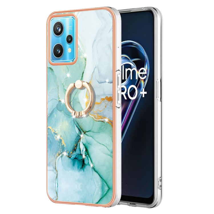 Electroplating Marble Pattern TPU Phone Case with Ring, For OPPO Realme 9 Pro+ 5G, For OPPO Realme 9 Pro 5G, For OPPO Realme 9i / A36 / A96 4G