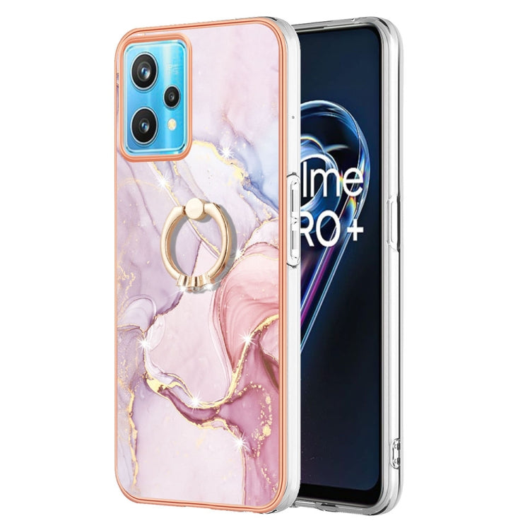 Electroplating Marble Pattern TPU Phone Case with Ring, For OPPO Realme 9 Pro+ 5G, For OPPO Realme 9 Pro 5G, For OPPO Realme 9i / A36 / A96 4G