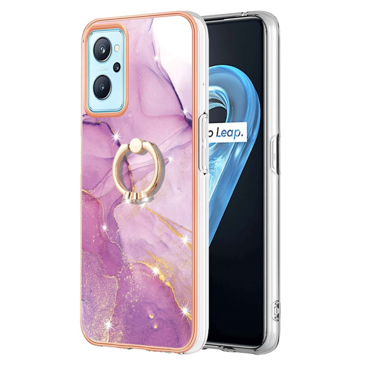 Electroplating Marble Pattern TPU Phone Case with Ring, For OPPO Realme 9 Pro+ 5G, For OPPO Realme 9 Pro 5G, For OPPO Realme 9i / A36 / A96 4G
